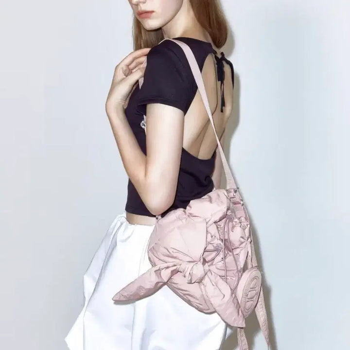 [BUNJANG] A.T.E. Vanessa Bruno Le Bon Pink Ribbon Petite Backpack/Shoulder Bag / 아떼 바네사브루노 (르봉) 핑크 리본 쁘띠 백팩 겸 숄더백