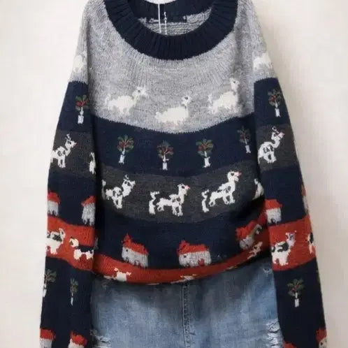 [BUNJANG] Yeori Fit Pattern Knit Sweater / 여리핏 패턴 니트 / 겨울에 입기 딱 좋은 데일리템