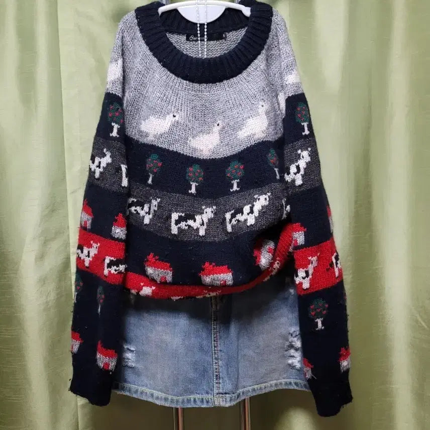 [BUNJANG] Yeori Fit Pattern Knit Sweater / 여리핏 패턴 니트 / 겨울에 입기 딱 좋은 데일리템