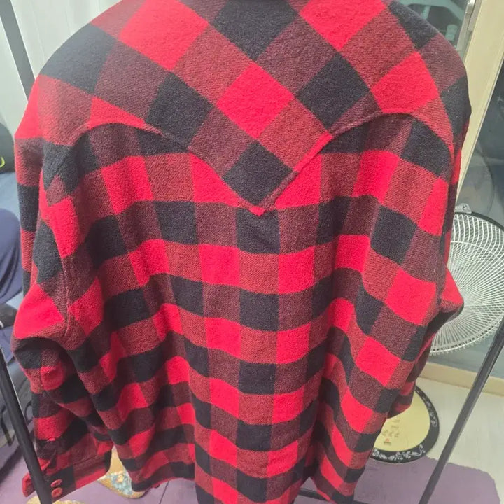 [BUNJANG] Levi's Red/Black Checkered Shirt Jacket / 리바이스 레드/블랙 체크 셔츠 자켓