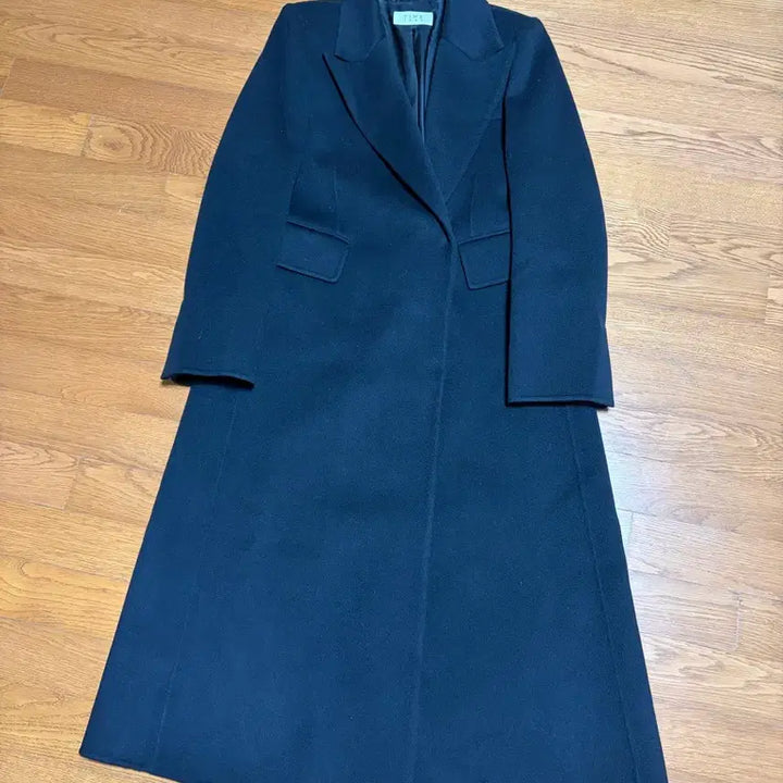 [BUNJANG] TIME Cashmere Blend Long Coat Black F / 한섬 타임 캐시미어블렌드 롱코트 블랙F