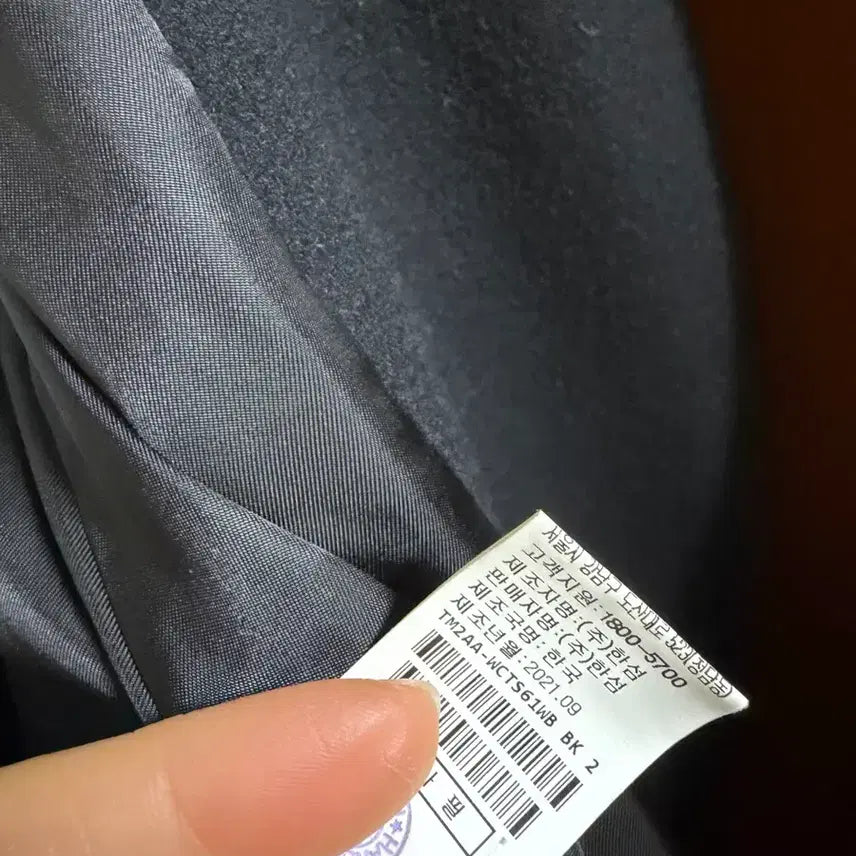 [BUNJANG] TIME Cashmere Blend Long Coat Black F / 한섬 타임 캐시미어블렌드 롱코트 블랙F