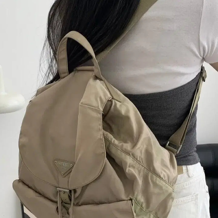 [BUNJANG] Prada Pocono Backpack Beige / 프라다 포코노 백팩 베이지