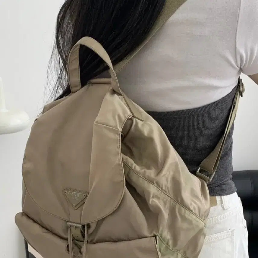[BUNJANG] Prada Pocono Backpack Beige / 프라다 포코노 백팩 베이지
