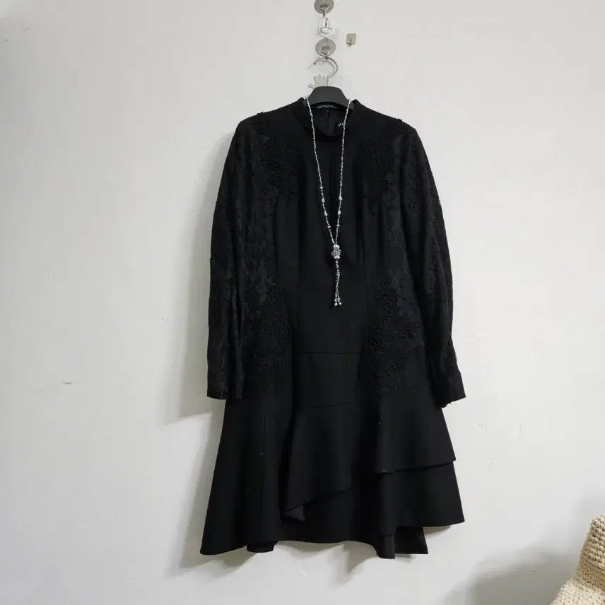 [BUNJANG] Black Lace Dress / 레이스 블랙 원피스