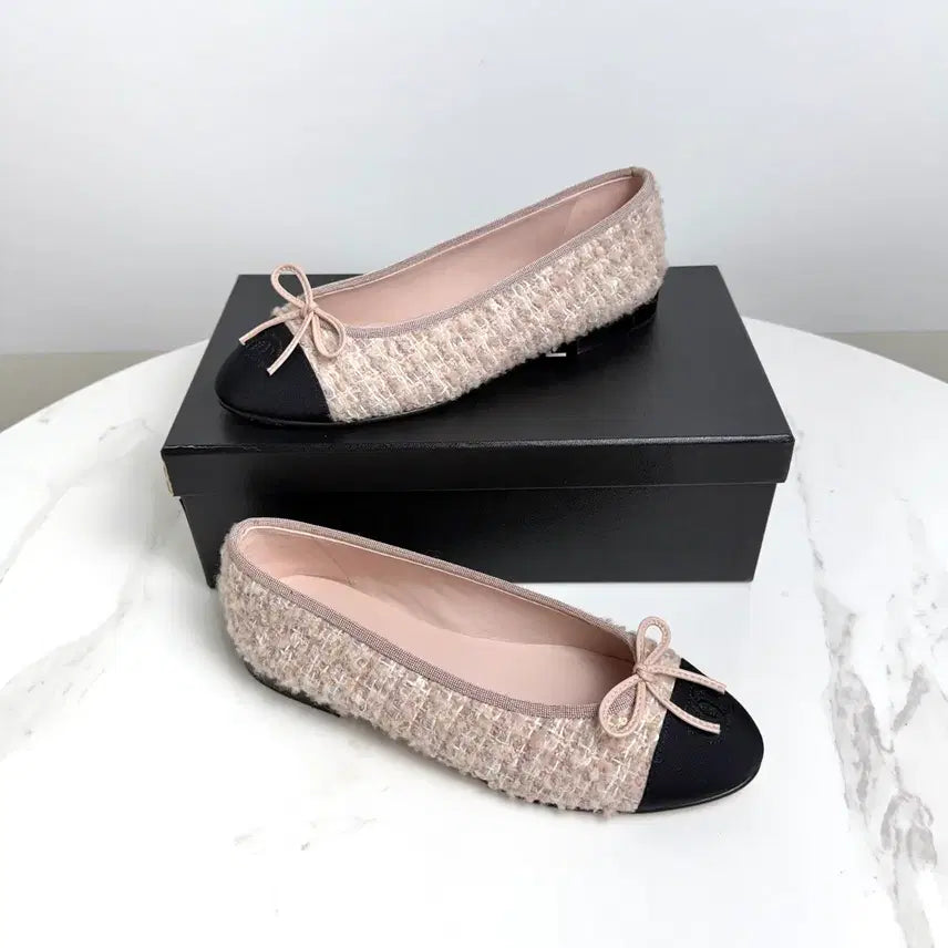 [BUNJANG] Chanel Valeria Tweed Flat Shoes / { 38 } 샤넬 발레리아 트위드 플랫슈즈