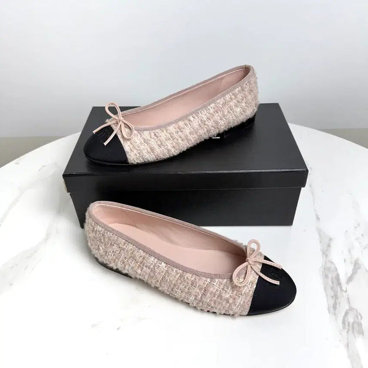 [BUNJANG] Chanel Valeria Tweed Flat Shoes / { 38 } 샤넬 발레리아 트위드 플랫슈즈