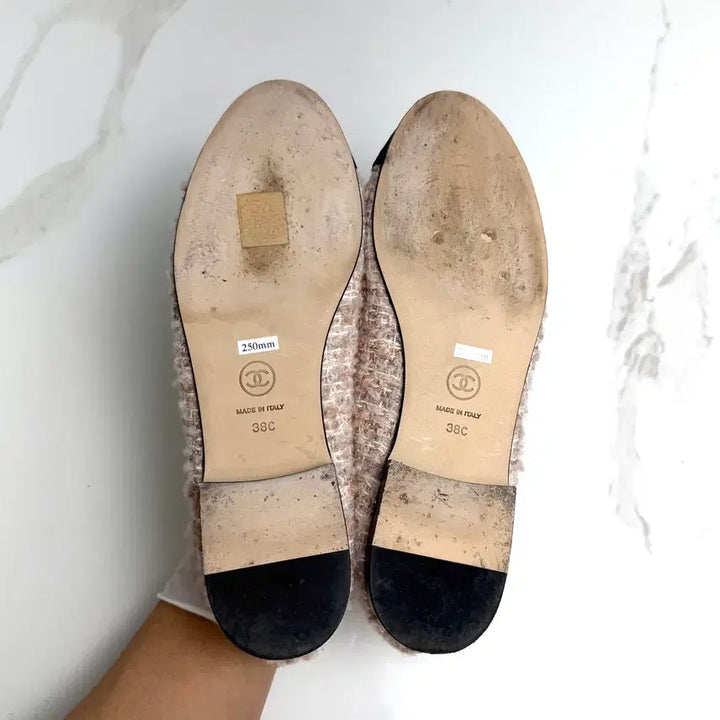 [BUNJANG] Chanel Valeria Tweed Flat Shoes / { 38 } 샤넬 발레리아 트위드 플랫슈즈