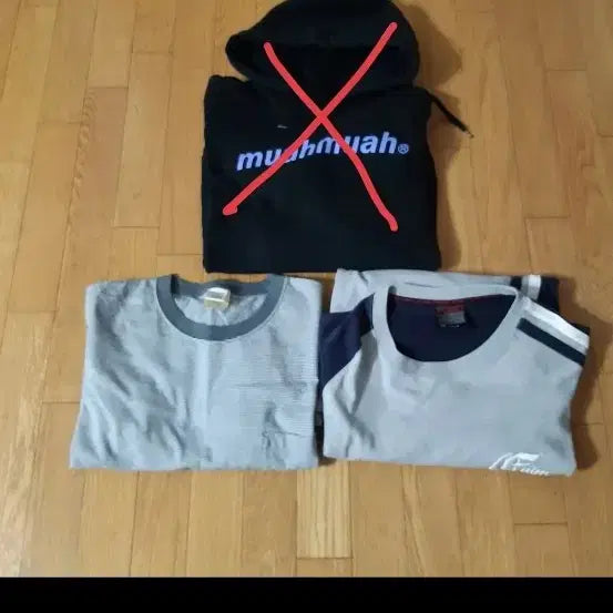 [BUNJANG] MoaMoa Hoodie & Long Sleeve T-shirts Set / 남자 긴팔 티셔츠 2벌 모105
