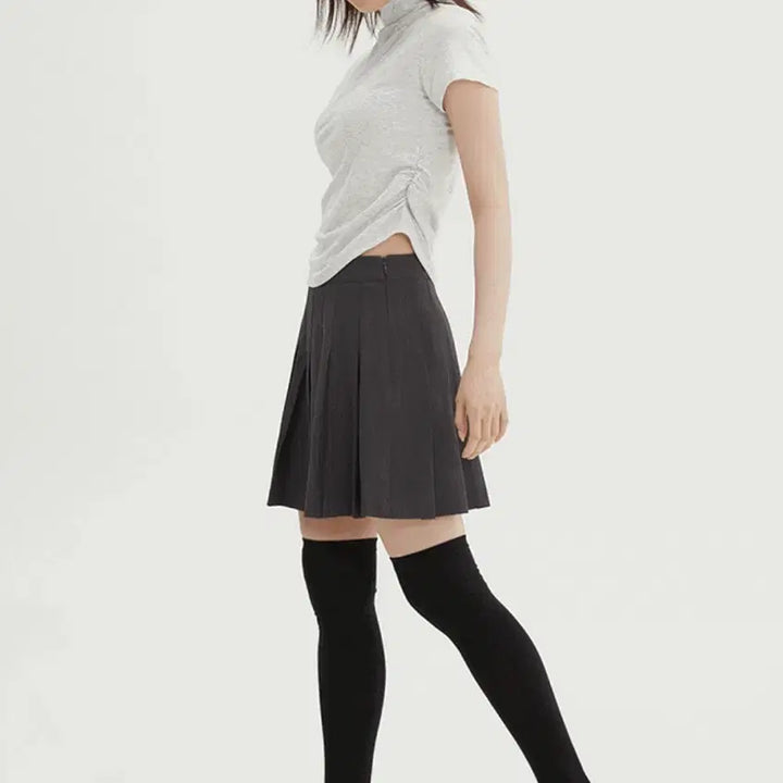 [BUNJANG] SPAO Pleats Mini Skirt Dark Gray M / 스파오 플리츠 미니 스커트 다크그레이M