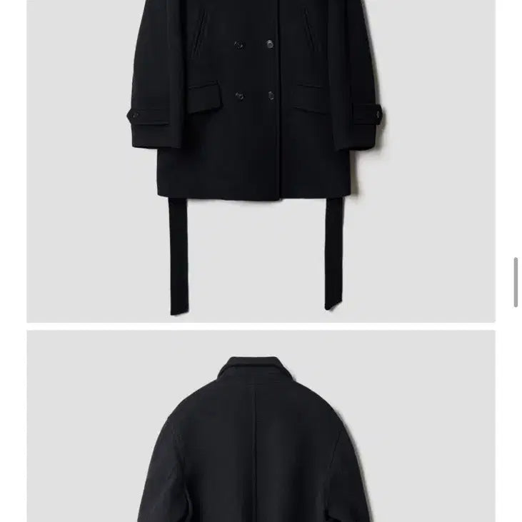 [BUNJANG] TTUDEMENT Belted High Neck Wool Coat (Black, M) / 튜드먼트(TTUDEMENT) 벨티드 하이넥 울 코트 블랙M