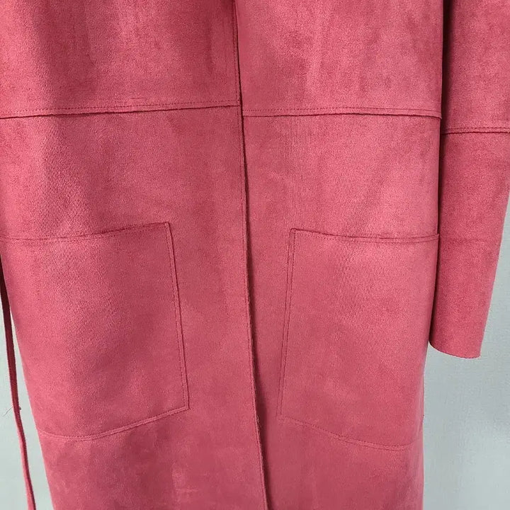 [BUNJANG] H&M Pink Suede Long Coat / H&M 핑크 스웨이드 롱 코트