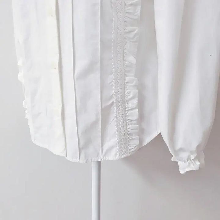 [BUNJANG] Lace Frill Blouse White / 레이스프릴 블라우스 55 66 화이트