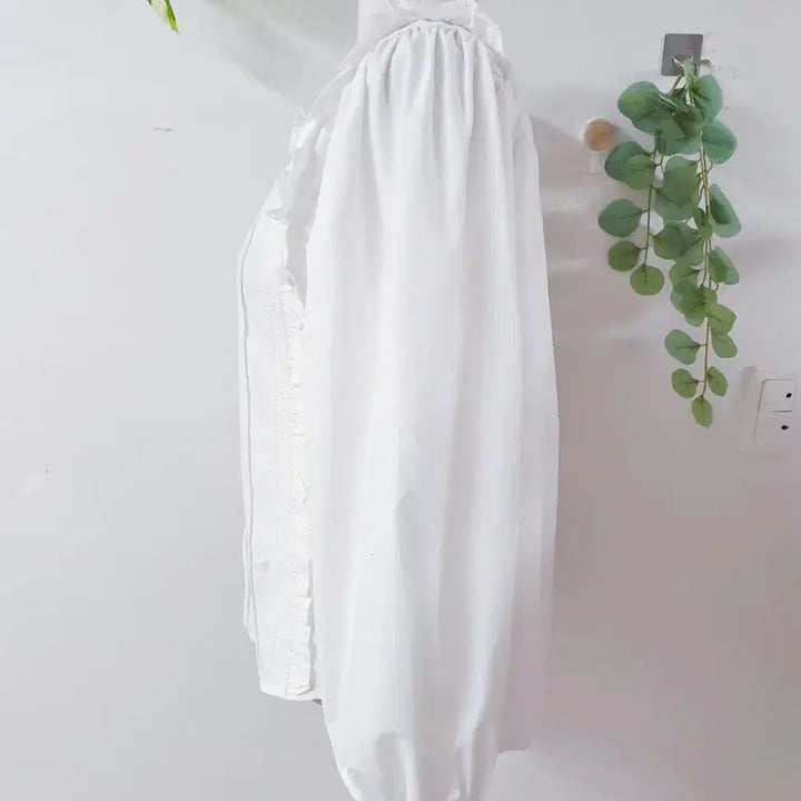 [BUNJANG] Lace Frill Blouse White / 레이스프릴 블라우스 55 66 화이트
