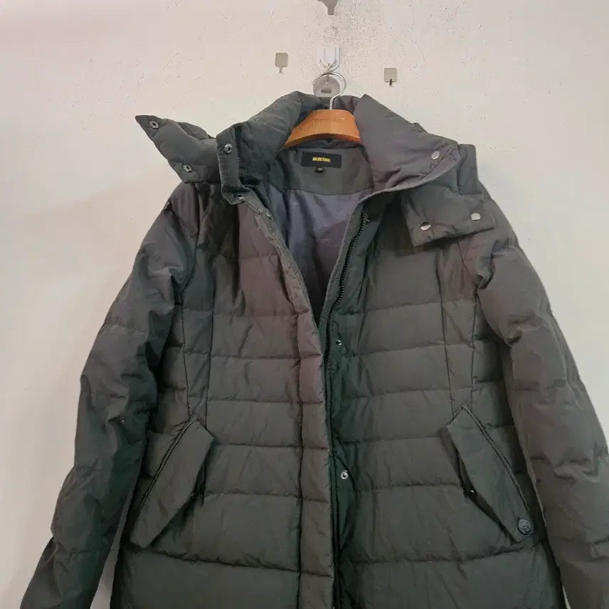 [BUNJANG] Blue Tail Hooded Long Padded Jacket Black / 블루테일 후드 롱패딩 블랙