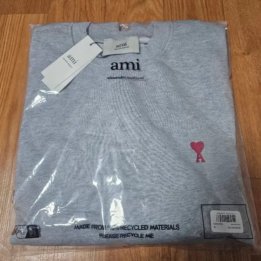 [SOLD OUT] 아미 스몰 하트 로고 맨투맨 회색 XL