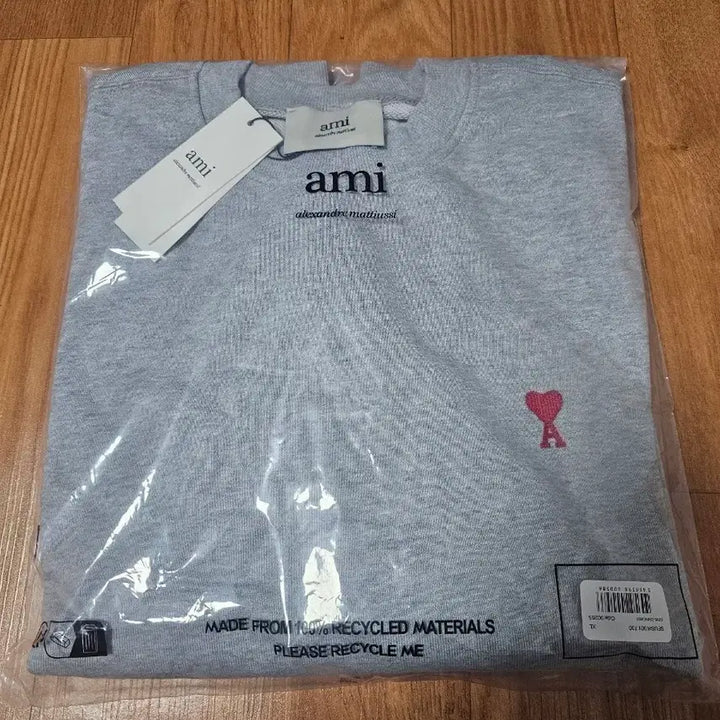 [SOLD OUT] 아미 스몰 하트 로고 맨투맨 회색 XL