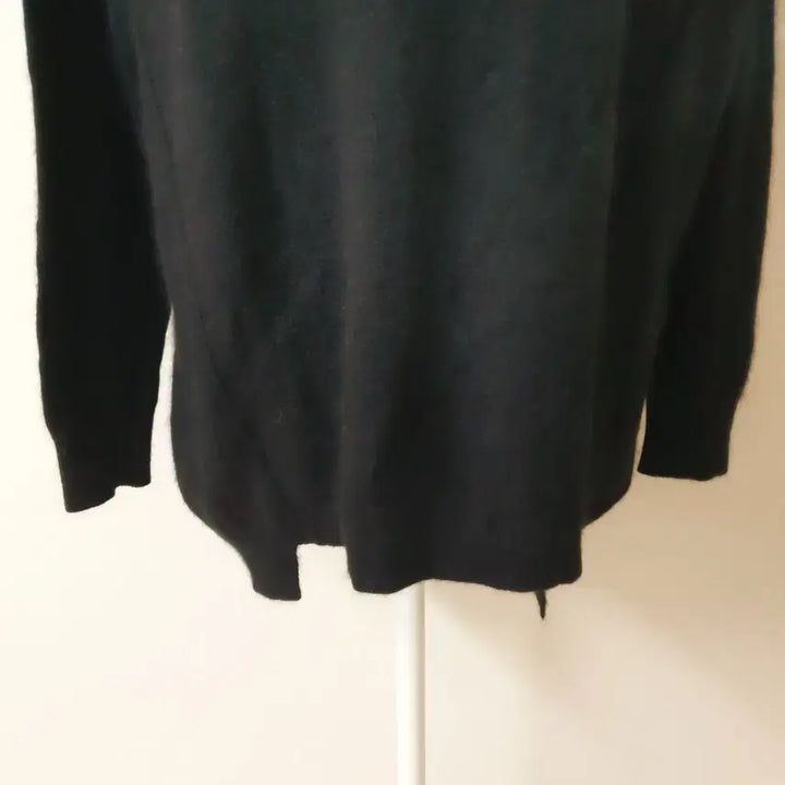 [BUNJANG] Sisley Oversized Black Angora Blend Knit Pullover / 시슬리 55~88 너구리퍼 앙고라 풀오버니트 오버핏 블랙