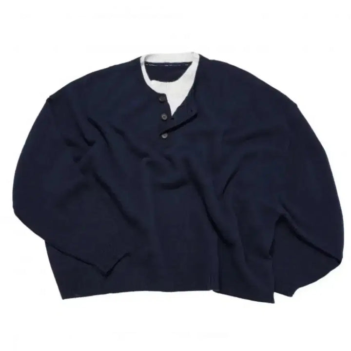 [BUNJANG] MJD Contrast Knit Navy / [M] MJD 콘트라스트 니트 네이비