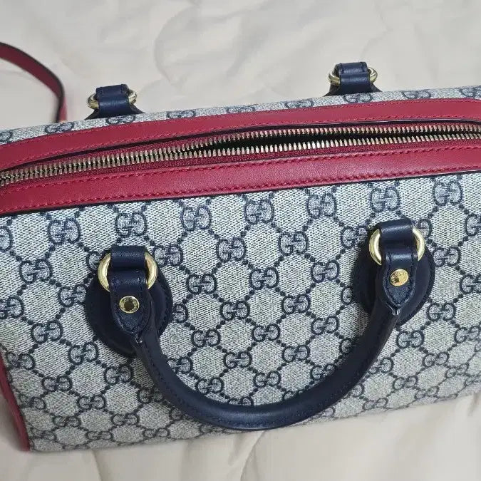 [BUNJANG] Gucci GG Pattern Boston Bag Red Shoulder Bag / 구찌 GG 패턴 보스턴백 레드 숄더백