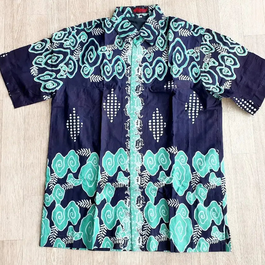 [BUNJANG] Batik Men's Short Sleeve Shirt (XL) / 바틱 남성 반팔셔츠(XL)