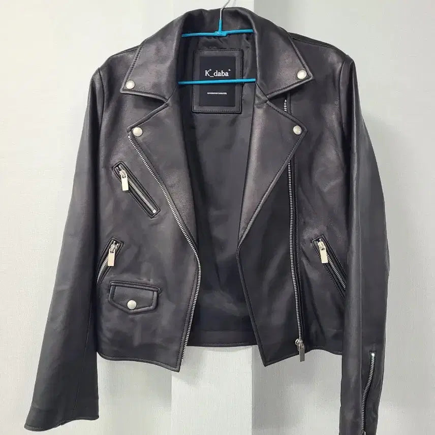 [BUNJANG] K.daba Black Leather Rider Jacket / K.daba 블랙 가죽 라이더 자켓