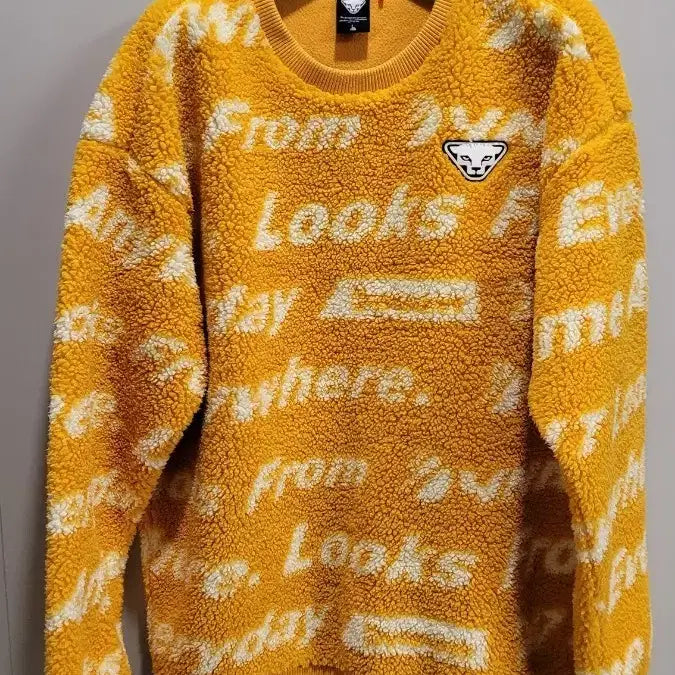 [BUNJANG] Dynafit Fleece Sweatshirt Yellow / 다이나핏 뽀글이 맨투맨 옐로우