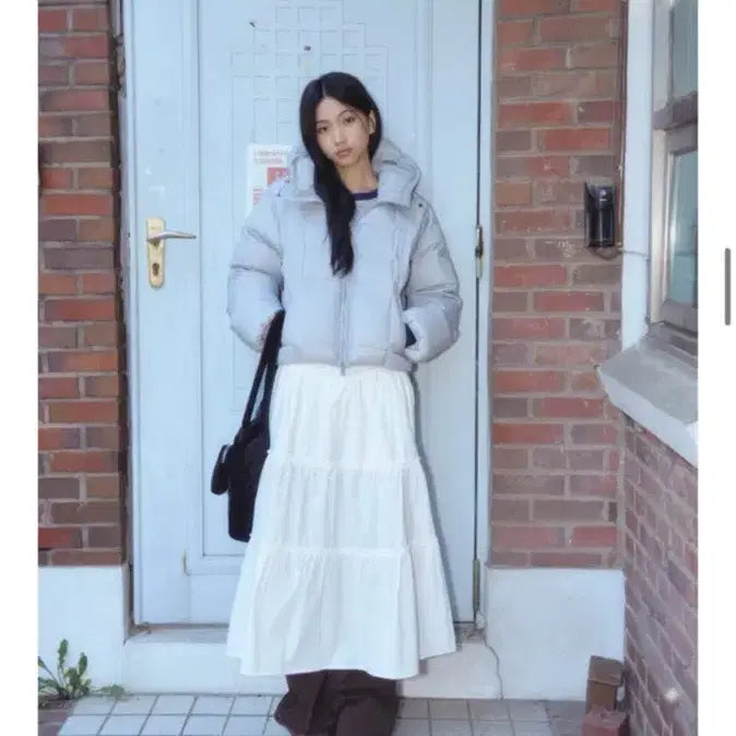 [BUNJANG] FRENDA Puffer Jacket Gray Blue / 정가 22만) 프렌다 푸퍼 패딩 그레이 블루 FREE (날씬66까지)