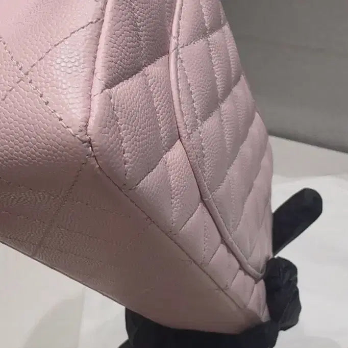 [BUNJANG] Chanel Classic Small Caviar Pink Bag / 샤넬 클래식 스몰 캐비어 연 핑크 딸기우유