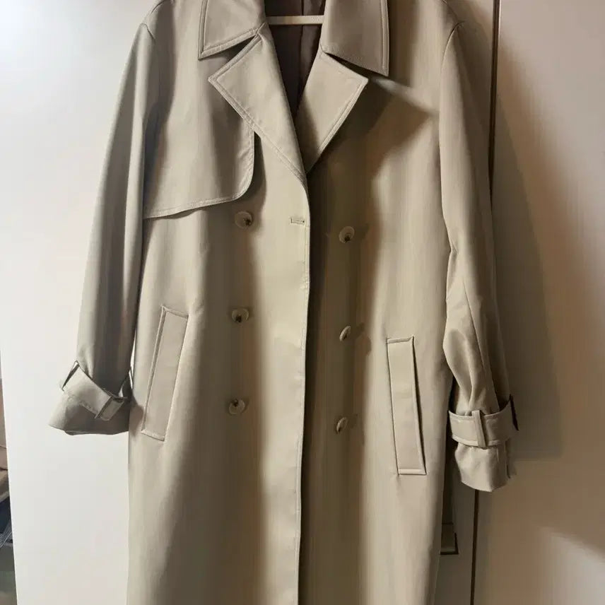[BUNJANG] Drawfit Oversized Trench Coat Gray Beige M / 드로우핏 오버핏 트렌치코트 그레이 베이지