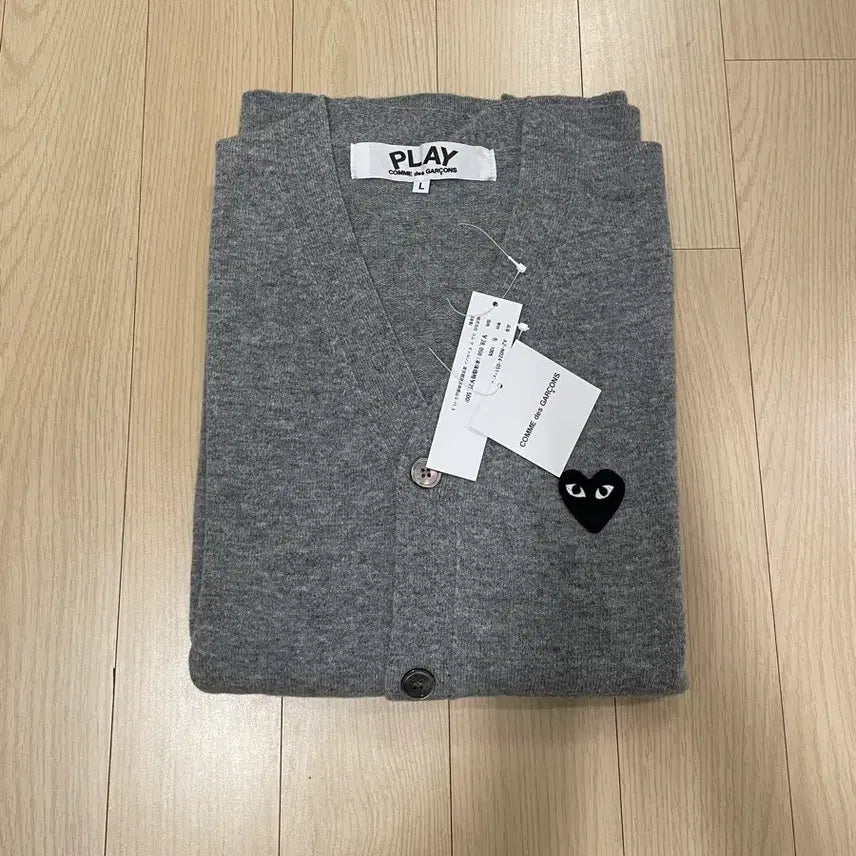 [BUNJANG] Comme des Garcons Black Emblem Cardigan / [시착 1회] 꼼데가르송 블랙와펜 가디건 그레이 남자 L
