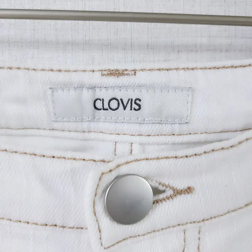 [BUNJANG] Clovis Semi Wide Pants Stitch White 55 / 클로비스 세미와이드팬츠 스티치 55 화이트신축성
