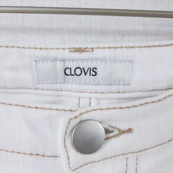 [BUNJANG] Clovis Semi Wide Pants Stitch White 55 / 클로비스 세미와이드팬츠 스티치 55 화이트신축성
