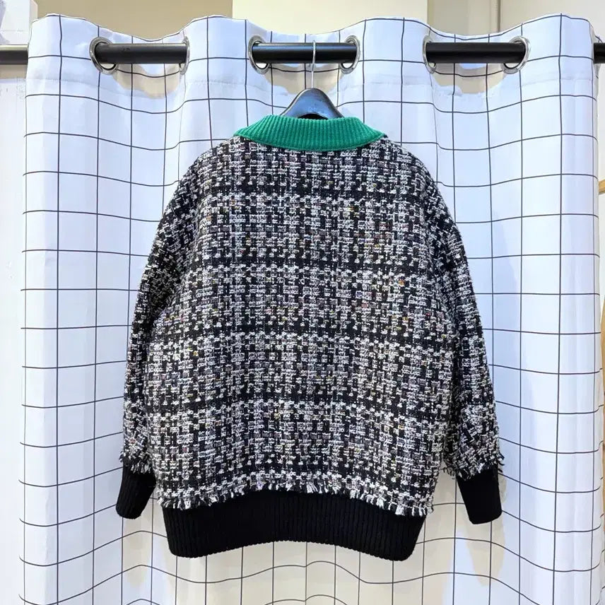 [BUNJANG] Ozoc Knit Tweed Jacket / 오즈세컨 니트배색 트위드자켓
