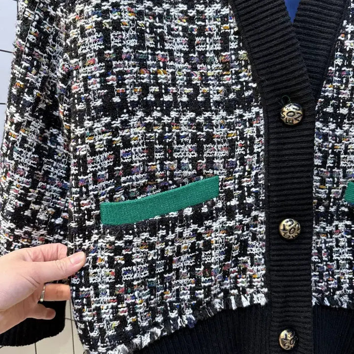 [BUNJANG] Ozoc Knit Tweed Jacket / 오즈세컨 니트배색 트위드자켓