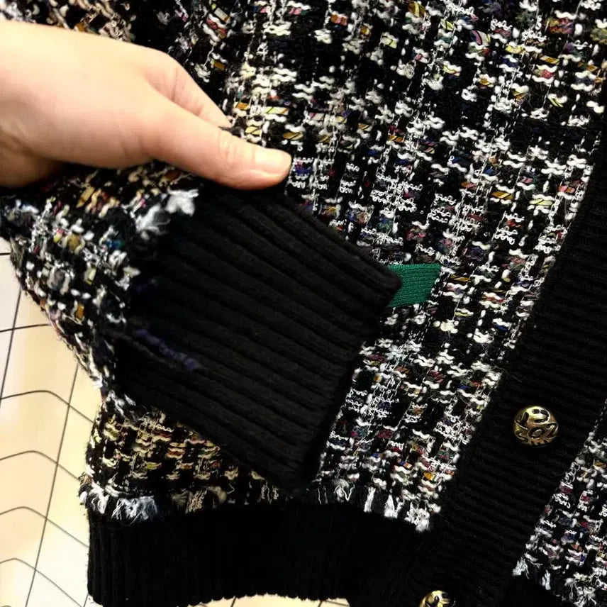 [BUNJANG] Ozoc Knit Tweed Jacket / 오즈세컨 니트배색 트위드자켓