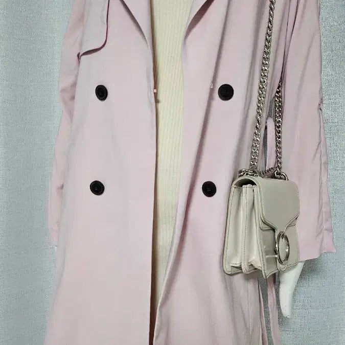 [BUNJANG] Long Trench Coat / SOUP 상태굿 연분홍 롱트렌치..