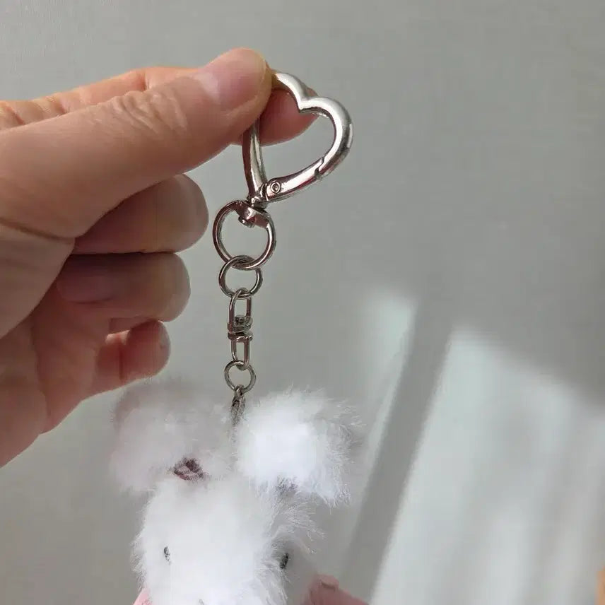 [BUNJANG] Rabbit Doll Keyring Pink Leather Coat / 토끼 인형 키링 가죽 핑크 코트