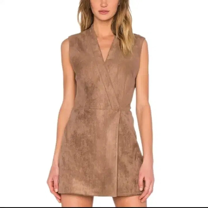 [BUNJANG] BCBGMAXAZRIA Suede Mini Dress / BCBG맥스아즈리아 스웨이드 미니드레스 55 베스트 브라운