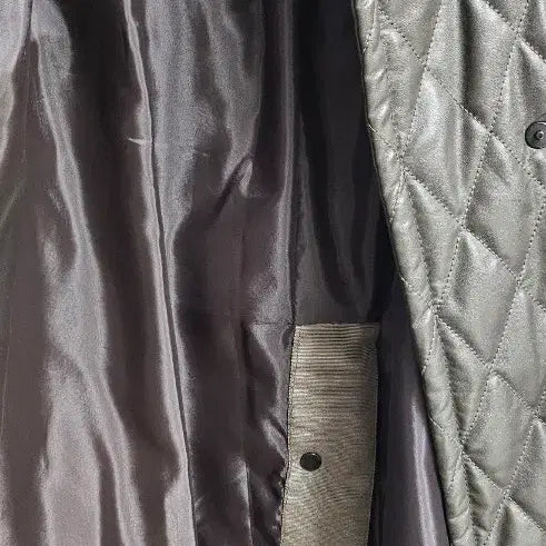 [BUNJANG] Quilted Leather Long Trench Coat / 퀼팅 레더 롱 트렌치 코트100~105