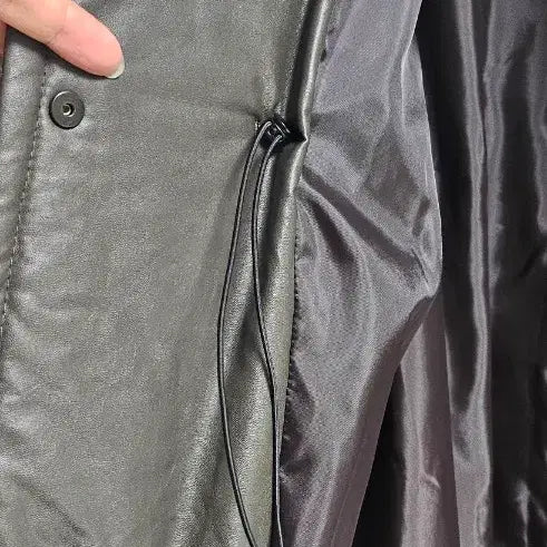 [BUNJANG] Quilted Leather Long Trench Coat / 퀼팅 레더 롱 트렌치 코트100~105