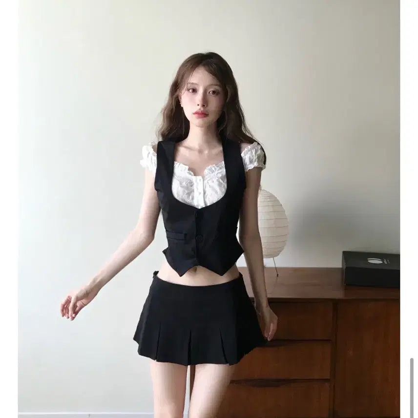[BUNJANG] Cloudemotion Turn Pleats Low Mini Skirt / 클라우드이모션 턴 플리츠 로우 미니 스커트