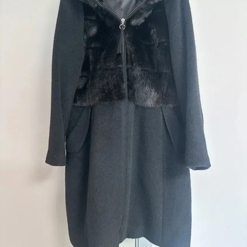 [BUNJANG] Yoon Sun Young Premium Mink Fur Alpaca Wool Coat / 윤순영 프리미어 밍크퍼 알파카울코트