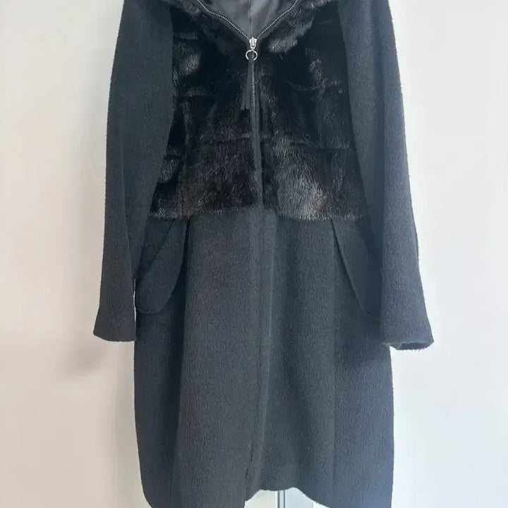 [BUNJANG] Yoon Sun Young Premium Mink Fur Alpaca Wool Coat / 윤순영 프리미어 밍크퍼 알파카울코트