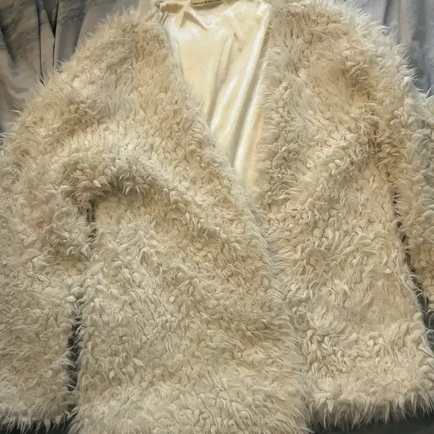[BUNJANG] Vintage Faux Shearling Long Cardigan / 빈티지 페이크 양털 롱 가디건