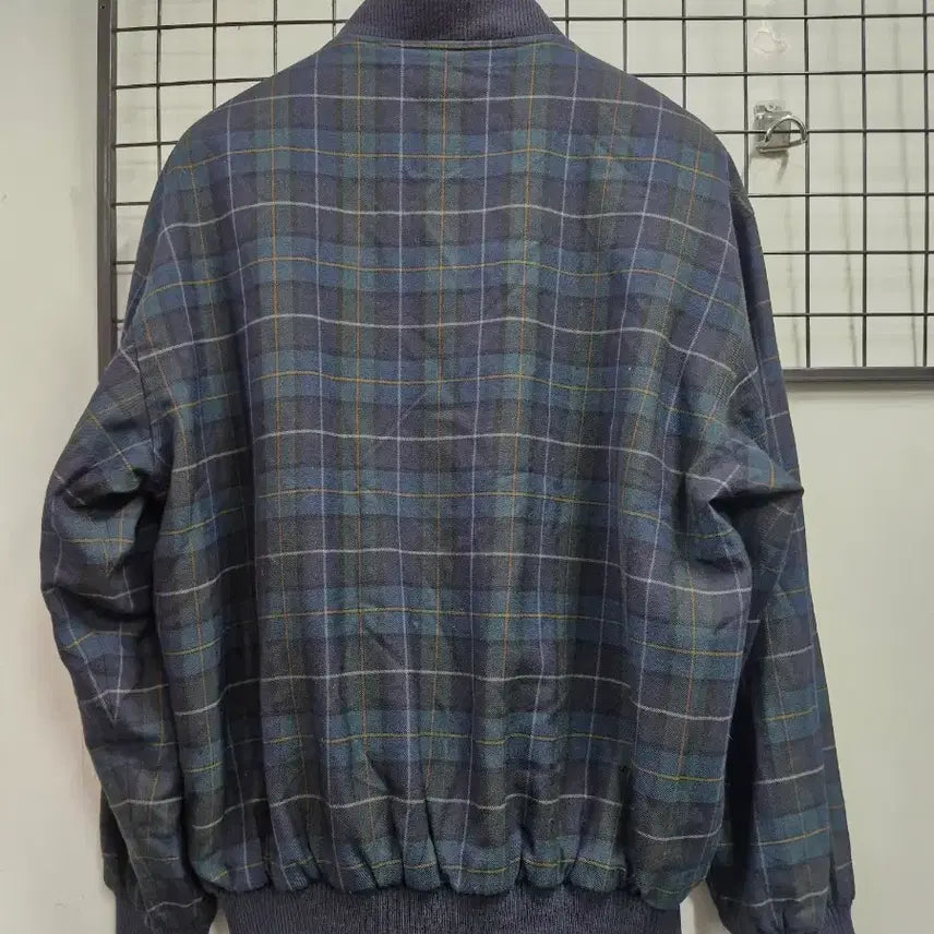 [BUNJANG] Lacoste Vintage Check Pattern Reversible Blouson Jacket / 105XL 라코스테 빈티지 체크 패턴 양면 블루종 자켓