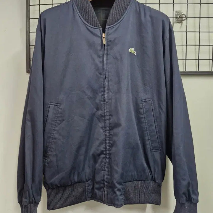 [BUNJANG] Lacoste Vintage Check Pattern Reversible Blouson Jacket / 105XL 라코스테 빈티지 체크 패턴 양면 블루종 자켓