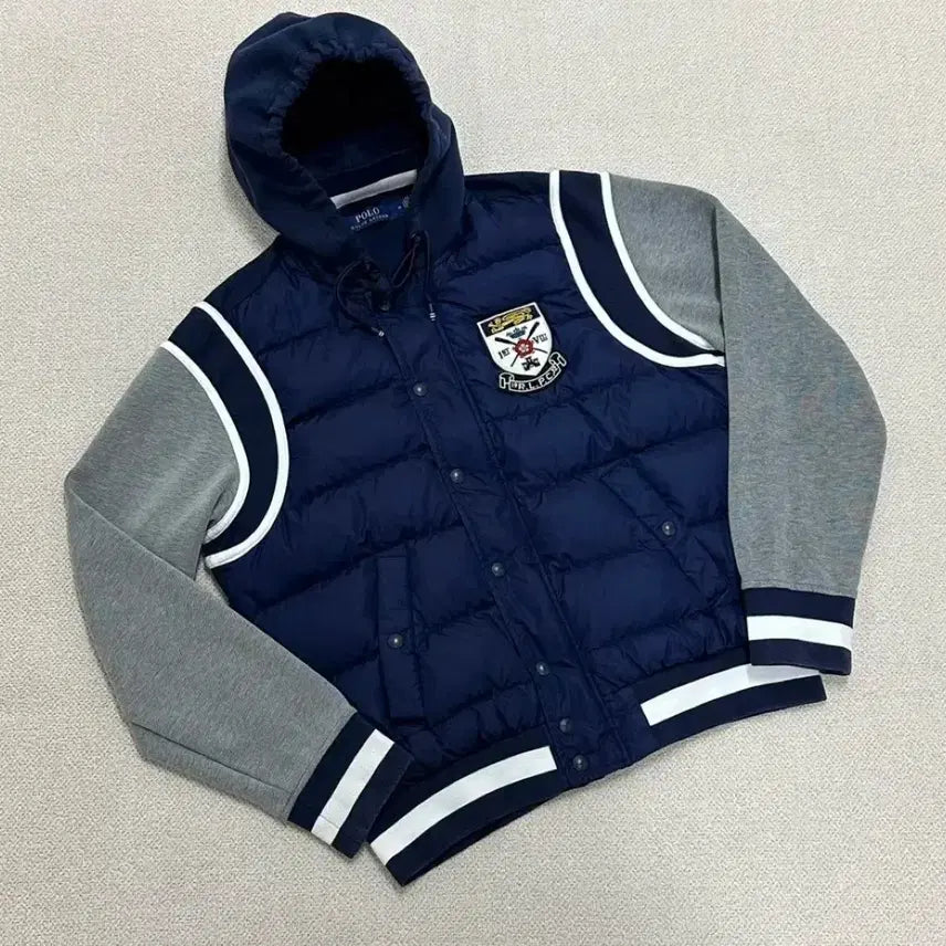 [BUNJANG] Polo Ralph Lauren Patchwork Varsity Jacket / 폴로 랄프로렌 와펜 후드바시티