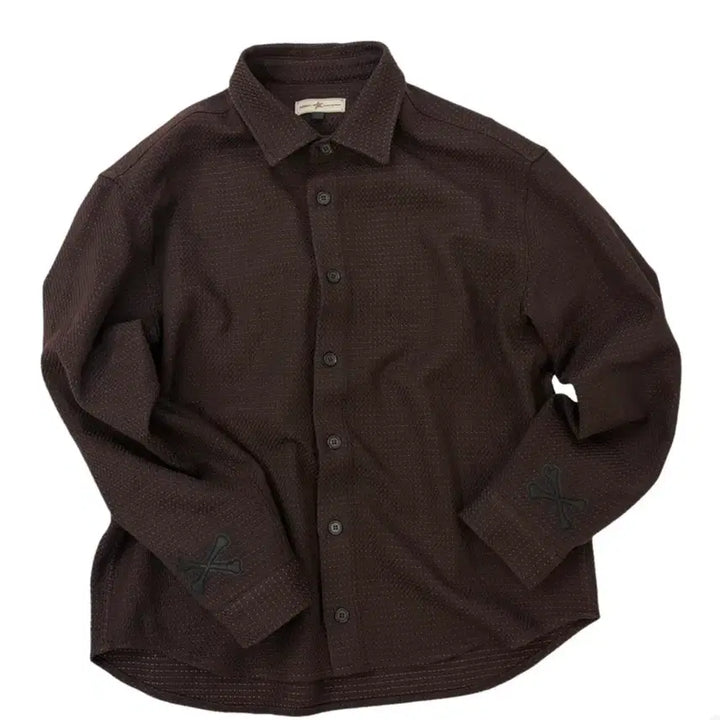 [BUNJANG] Aoiro Bon Patch Wool Shirt - Kogetcha / [2]아오이로 본 패치 울 셔츠 코게차