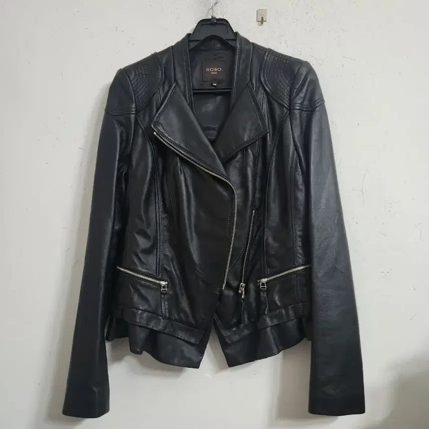 [BUNJANG] ROBO Leather Jacket Black 66 / ROBO 이태리명품양가죽 라이더 자켓 블랙66